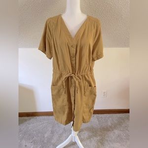 Old Navy Mustard Brown Cargo Utility Dress Sz L